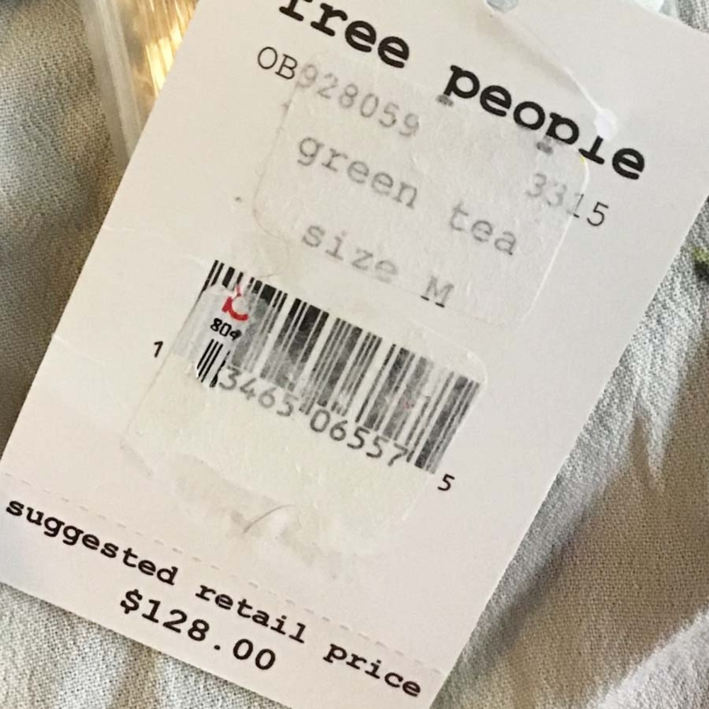 Free People Aloha State Of Mind Peasant Green Tea Top - Picture 9 of 10